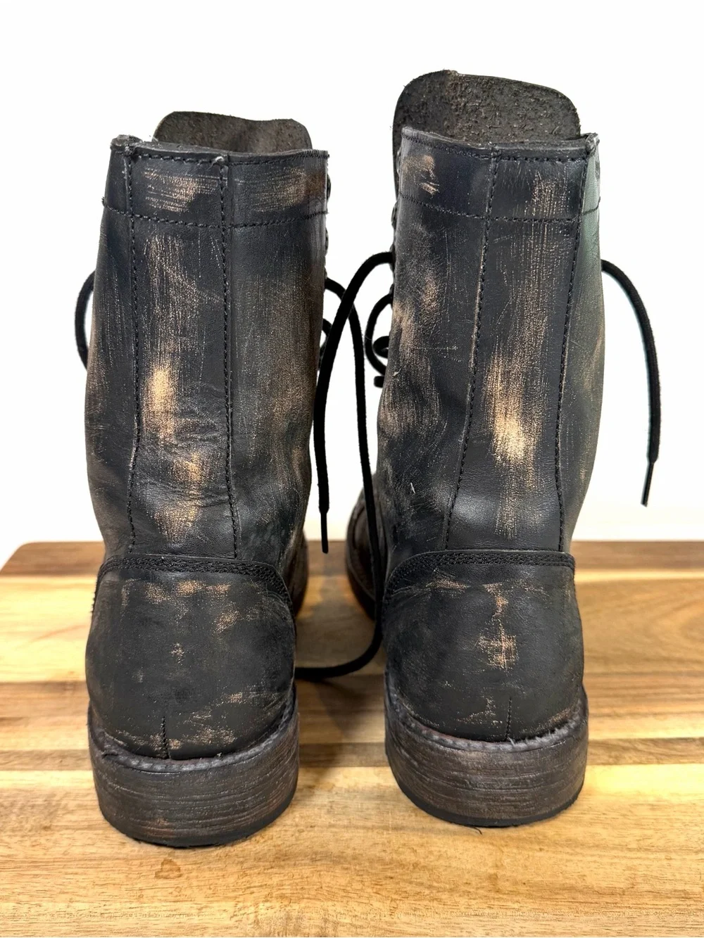 Bed Stu Declaration Cobbler Series Men’s Black Leather Hombre Combat Boots Sz 8